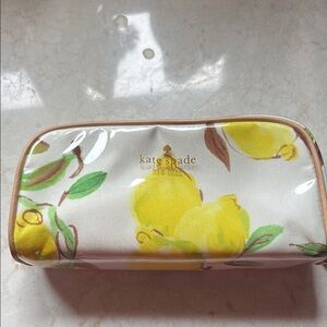 Kate Spade Yellow and Green Cosmetic Bag with Lemon Design